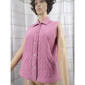 Company Collection Women's Quilted Pink Vest Button Down Size PS / 8